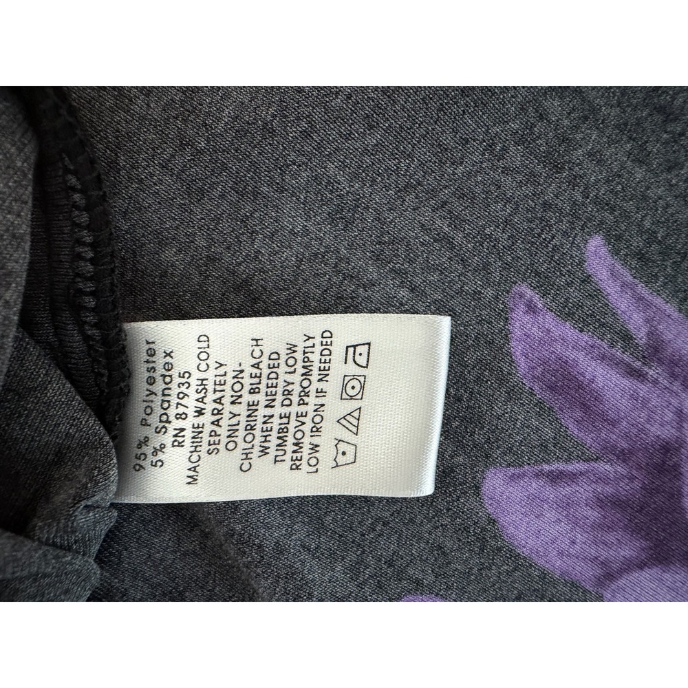 Susan Graver Black Floral Geometric Liquid Knit Tunic Top Size 3X Slinky Stretch - Picture 5 of 7